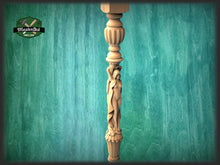 Load image into Gallery viewer, Baluster with women, Wood column with girls, Women stair balusters, Custom size wood balusters for stairs
