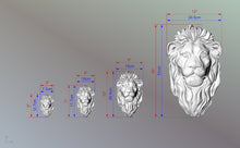 Load image into Gallery viewer, Lion head pediment applique, Carved Wood Face, Wood Carving Wall Art Wood Onlay