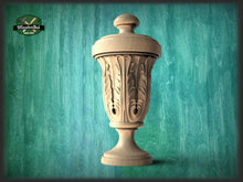 Load image into Gallery viewer, Round Newel Post Cap With Acanthus Leaves