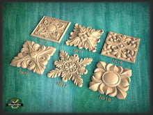 Load image into Gallery viewer, Квадратная резная деревянная розетка, 1 шт., украшения для дома, квадратные деревянные накладки, декор для деревянных стен