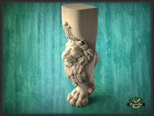 Load image into Gallery viewer, Legs Lion claws and Lion head, 1 piece, classic style lion feet, baroque legs, wooden feets, queen anne style