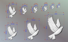 Load image into Gallery viewer, Two Doves Wooden Wall Decor, Unfinished Carved Bird, Wedding Dove, Symbol of Peace and Innocence,Pigeon,Holy Spirit Dove Church