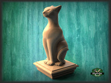 Load image into Gallery viewer, Cat Wooden Finial for Staircase Newel Post, Cat finial bed post, Cat statue of wood