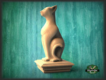 Load image into Gallery viewer, Cat Wooden Finial for Staircase Newel Post, Cat finial bed post, Cat statue of wood