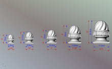 Load image into Gallery viewer, Carved Post Finials with square base, Staircase Newel Post Cap, Bed finials