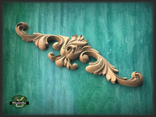 Load image into Gallery viewer, Large Unfinished Center Onlay With Acanthus Scrolls From Oak, 1pc, Home Wall Embellishments, Furniture Carving, Wood Onlay