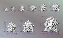 Load image into Gallery viewer, Wooden Lion Head, Carved lion head, Unpainted, 1pc, Applique furniture decor DIY Furniture Trim Supplies wall ornaments pediments