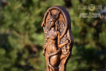 Load image into Gallery viewer, Large Lilith statue, Lilith carved of wood, Inanna, Pagan paganism God Altar sculpture, Ishtar, Wicca, Feminine Wisdom, Lilith altar