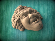 Load image into Gallery viewer, Bacchus, Dionysus, the god of wine, 1pc wood decor unfinished, grape decor of wood