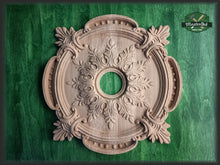 Load image into Gallery viewer, Round Architectural Applique Rosette Onlay Detailed Acanthus Ornamentation