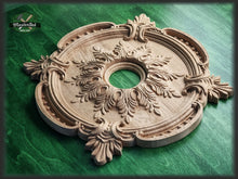 Load image into Gallery viewer, Round Architectural Applique Rosette Onlay Detailed Acanthus Ornamentation