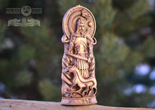 Load image into Gallery viewer, Tyr, Norse pagan god statue, for Asatru Altar kit and heathen ritual, Scandinavian gods altar mythology wood sculpture