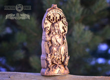 Load image into Gallery viewer, Cernunnos statue, Cernunnos figure, Cernun, wood horned god, celtic god, altar statue, wiccan, druid, pagan god