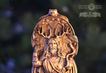 Load image into Gallery viewer, Cernunnos statue, Cernunnos figure, Cernun, wood horned god, celtic god, altar statue, wiccan, druid, pagan god