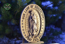 Load image into Gallery viewer, Our Lady of Guadalupe Wood carved Virgin Mary de Guadalupe Religious catholic icons Gift ideas for women Gifts for mom Wooden Wall art