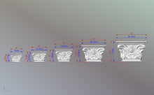 Load image into Gallery viewer, Wooden Capital with a Cherub, 1pc, Carved capital decor wood, Unpainted, Home Wall Embellishments, wood onlays, wood wall art decor