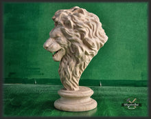 Load image into Gallery viewer, Lion Wooden Finial, Lion statue for Staircase Newel Post, Lion finial bed post, Lion statue of wood
