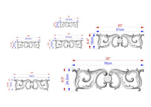 Load image into Gallery viewer, Unpainted Wood Carved Applique Onlay, 1pc, Home Wall Embellishments, Furniture Carving, Wood Onlay