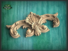 Load image into Gallery viewer, Carved Wood Applique for Fireplace Mantel, 1pc, Home Wall Embellishments, Furniture Carving, Wood Onlay