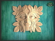 Load image into Gallery viewer, Green man Wall Plaque, Wooden Green Man, Green Man of wood, Wood Green Man, Oak Green Man Plaque, Green Man carved