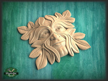 Load image into Gallery viewer, Green man Wall Plaque, Wooden Green Man, Green Man of wood, Wood Green Man, Oak Green Man Plaque, Green Man carved