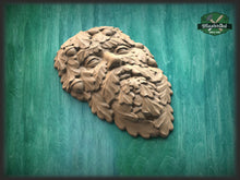 Load image into Gallery viewer, Greenman wood onlay, Greenman Plaque, Wooden Greenman, Green Man, Greenman Carving, Greenman Wood Art