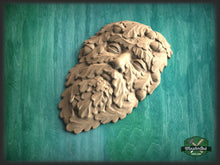 Load image into Gallery viewer, Greenman wood onlay, Greenman Plaque, Wooden Greenman, Green Man, Greenman Carving, Greenman Wood Art