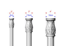 Load image into Gallery viewer, Half Column pilasters for Fireplace, Set 2pc, Pair of Carved Wood Trim Post Pillars