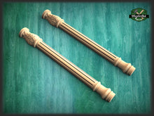 Load image into Gallery viewer, Half Column pilasters for Fireplace, Set 2pc, Pair of Carved Wood Trim Post Pillars