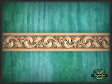 Load image into Gallery viewer, Baroque style floral moulding, 40" Ornate molding panel from oak, Carved wooden Baguette