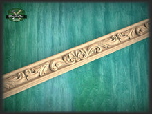 Load image into Gallery viewer, Ornate wooden molding with acanthus leaves, 40" Ornate molding panel from oak, Carved wooden Baguette