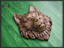 Load image into Gallery viewer, Beautiful Wolf Head of wood, Painted, 1pc, Applique furniture decor DIY Furniture Trim Supplies wall ornaments pediments
