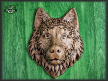 Load image into Gallery viewer, Beautiful Wolf Head of wood, Painted, 1pc, Applique furniture decor DIY Furniture Trim Supplies wall ornaments pediments