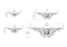 Load image into Gallery viewer, Our Lady Carved Wood Applique for Fireplace Mantel, carved flower, horizontal decor, carved decoration of wood, wooden onlay