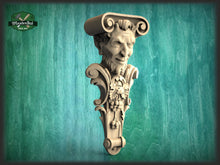 Load image into Gallery viewer, Mephistopheles corbel of wood, Gothic corbel, Devil corbel, Mephistopheles statue, Wall art, Figurine devil