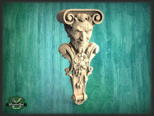 Load image into Gallery viewer, Mephistopheles corbel of wood, Gothic corbel, Devil corbel, Mephistopheles statue, Wall art, Figurine devil