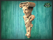 Load image into Gallery viewer, Mephistopheles corbel of wood, Gothic corbel, Devil corbel, Mephistopheles statue, Wall art, Figurine devil