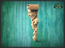 Load image into Gallery viewer, Mephistopheles corbel of wood, Gothic corbel, Devil corbel, Mephistopheles statue, Wall art, Figurine devil