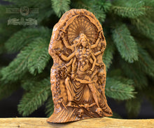 Load image into Gallery viewer, Wooden Kali statue, Goddess statue Goddess kali Wooden statue Shiva wood carving Wiccan altar kit Durga art Mahakali Parvati God Durga