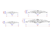 Load image into Gallery viewer, Wall moulding carved wood panel, carved flower, horizontal decor, carved decoration of wood, wooden onlay