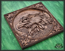 Load image into Gallery viewer, American Eagle carved wall art, Carved Eagle, Eagle of wood, Wood carving, Wall art