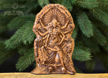 Load image into Gallery viewer, Wooden Kali statue, Goddess statue Goddess kali Wooden statue Shiva wood carving Wiccan altar kit Durga art Mahakali Parvati God Durga