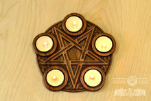 Load image into Gallery viewer, Candle holder, Altar candleholder, Scandinavian, home altar, runic stone, runes, norse, viking, heathen, handmade