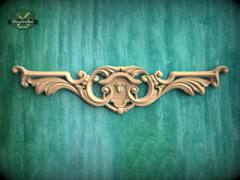 Load image into Gallery viewer, Carved Wood Onlay for Fireplace Mantel, 1pc, Home Wall Embellishments, Furniture Carving, Wood Onlay