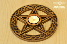 Load image into Gallery viewer, Altar candleholder, Candle holder, Scandinavian, home altar, runic stone, runes, norse, viking, heathen, handmade