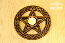 Load image into Gallery viewer, Altar candleholder, Candle holder, Scandinavian, home altar, runic stone, runes, norse, viking, heathen, handmade