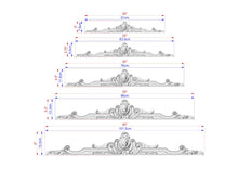 Load image into Gallery viewer, Lion Onlay above the entrance, Large oak floral center onlay with lion gead, horizontal decor, carved decoration of wood, wooden onlay