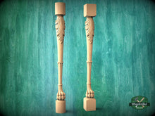 Load image into Gallery viewer, Lion Paw Wooden Baluster for Stairs, Lion leg banister of wood, stair banister lion, Carved wood balusters for stairs