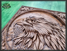 Load image into Gallery viewer, American Eagle carved wall art, Carved Eagle, Eagle of wood, Wood carving, Wall art