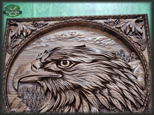 Load image into Gallery viewer, American Eagle carved wall art, Carved Eagle, Eagle of wood, Wood carving, Wall art